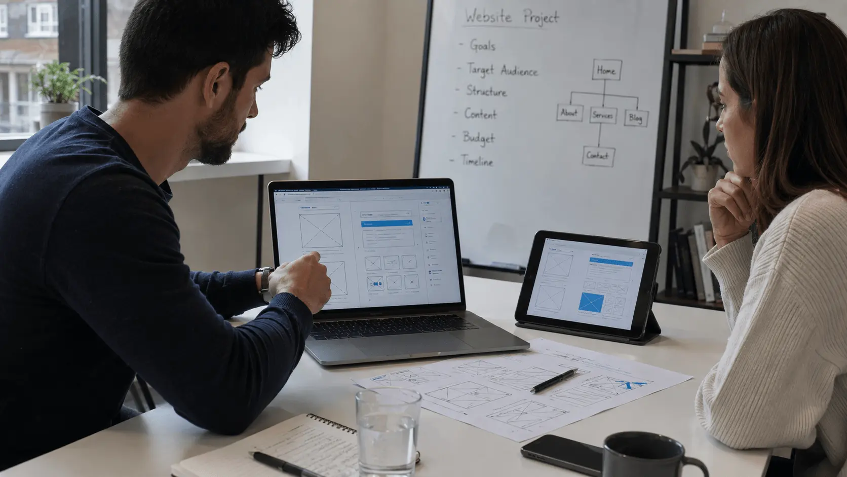 Beratung und Planung einer WordPress-Website mit Struktur und Wireframes